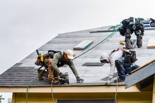 Professional Gutter Installation technician working in Wallpack Center, NJ